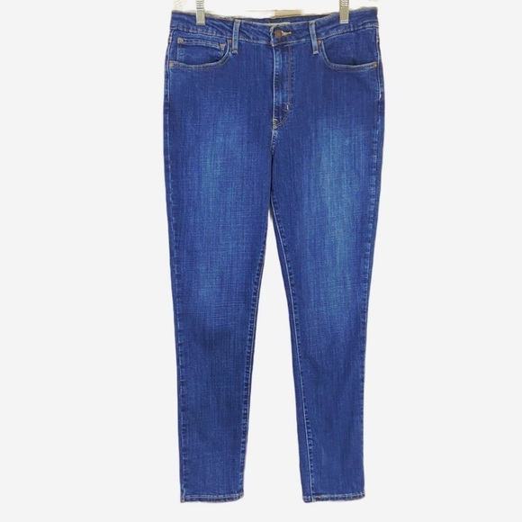 LEVIS 721 High Rise Skinny Jeans Dark Wash Stretch Denim Women's Size W33 L30 - Picture 2 of 10